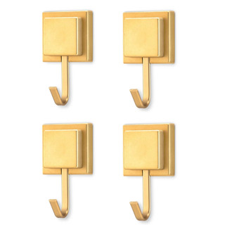 Kit 4 Suporte Porta Toalha De Banho Gancho Dourado Fita Dupla Face 3m