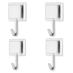 Kit 4 Suporte Porta Toalha De Banho Gancho Prata Fita Dupla Face 3m
