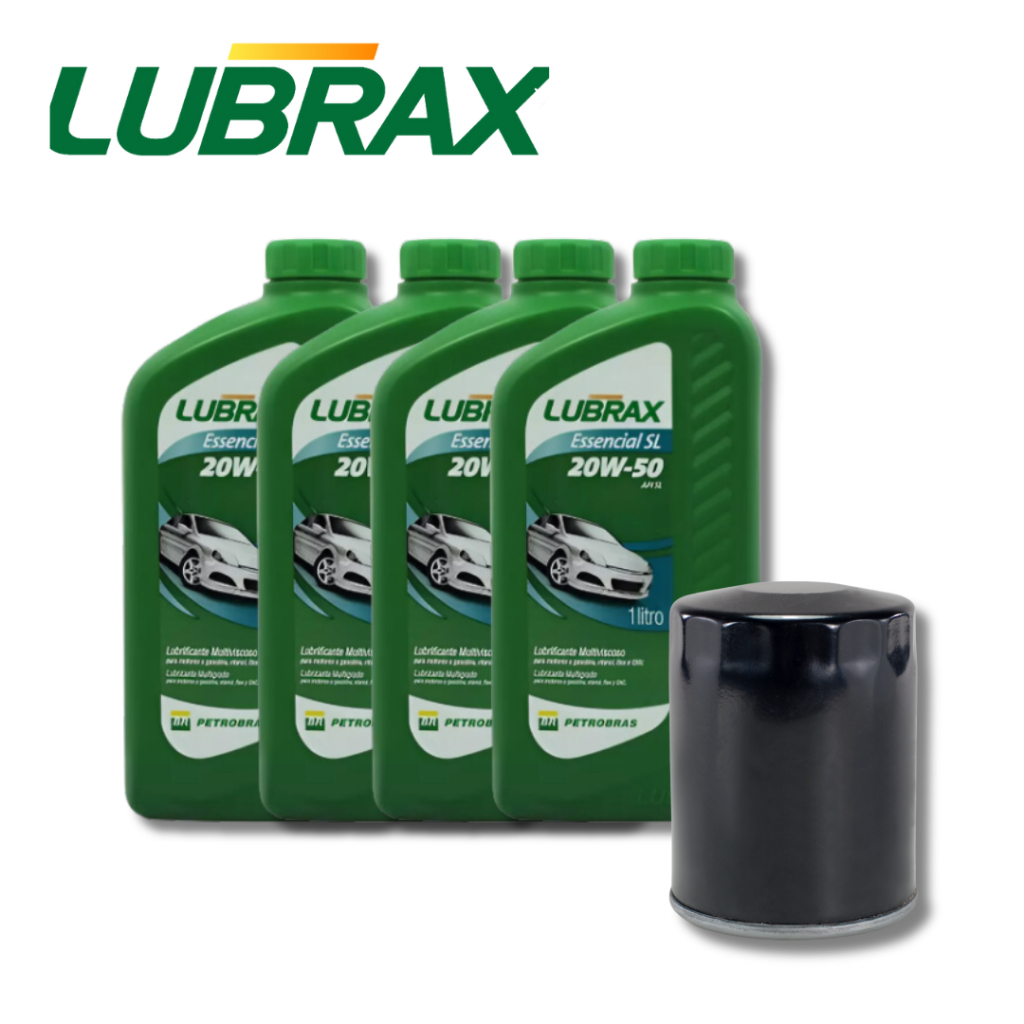 KIT TROCA DE ÓLEO 4 LITROS 20W50 LUBRAX + FILTRO GM