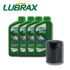 KIT TROCA DE ÓLEO 4 LITROS 20W50 LUBRAX + FILTRO GM
