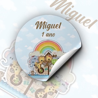 Adesivos Rótulos Etiquetas Personalizadas Festa Infantil Temas Diversos Arca De Noé em Oferta na Shopee