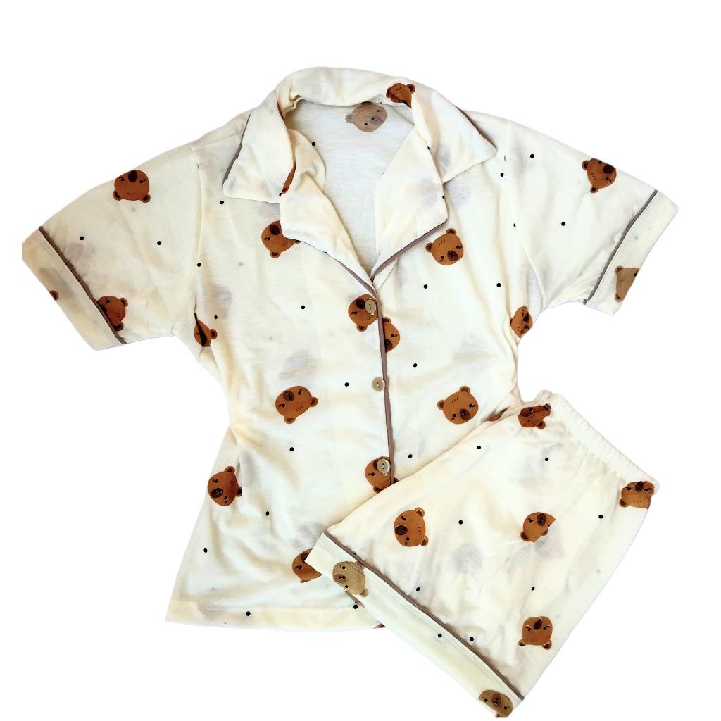 Pijama Americano Feminino blogueirinha Baby doll gestante amamentação em Oferta na Shopee