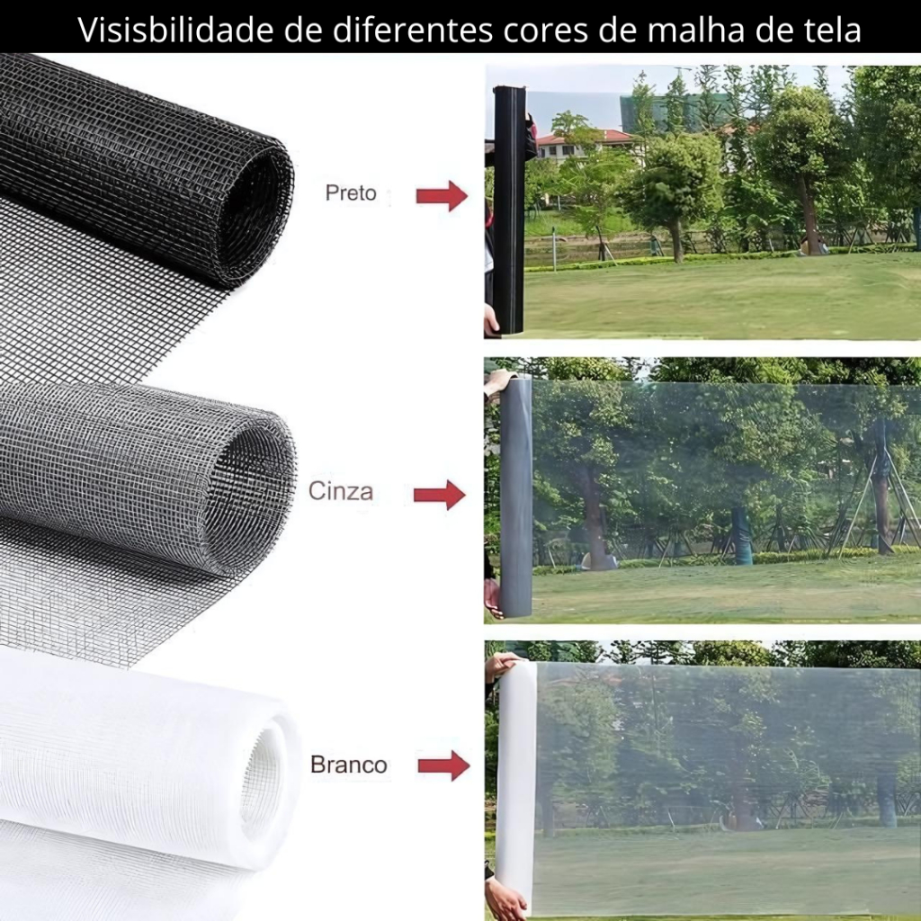 Tela Mosquiteiro Anti-Inseto Fibra De Vidro Revestimento Em PVC Anti-Chamas 2,00 X 1 Metro