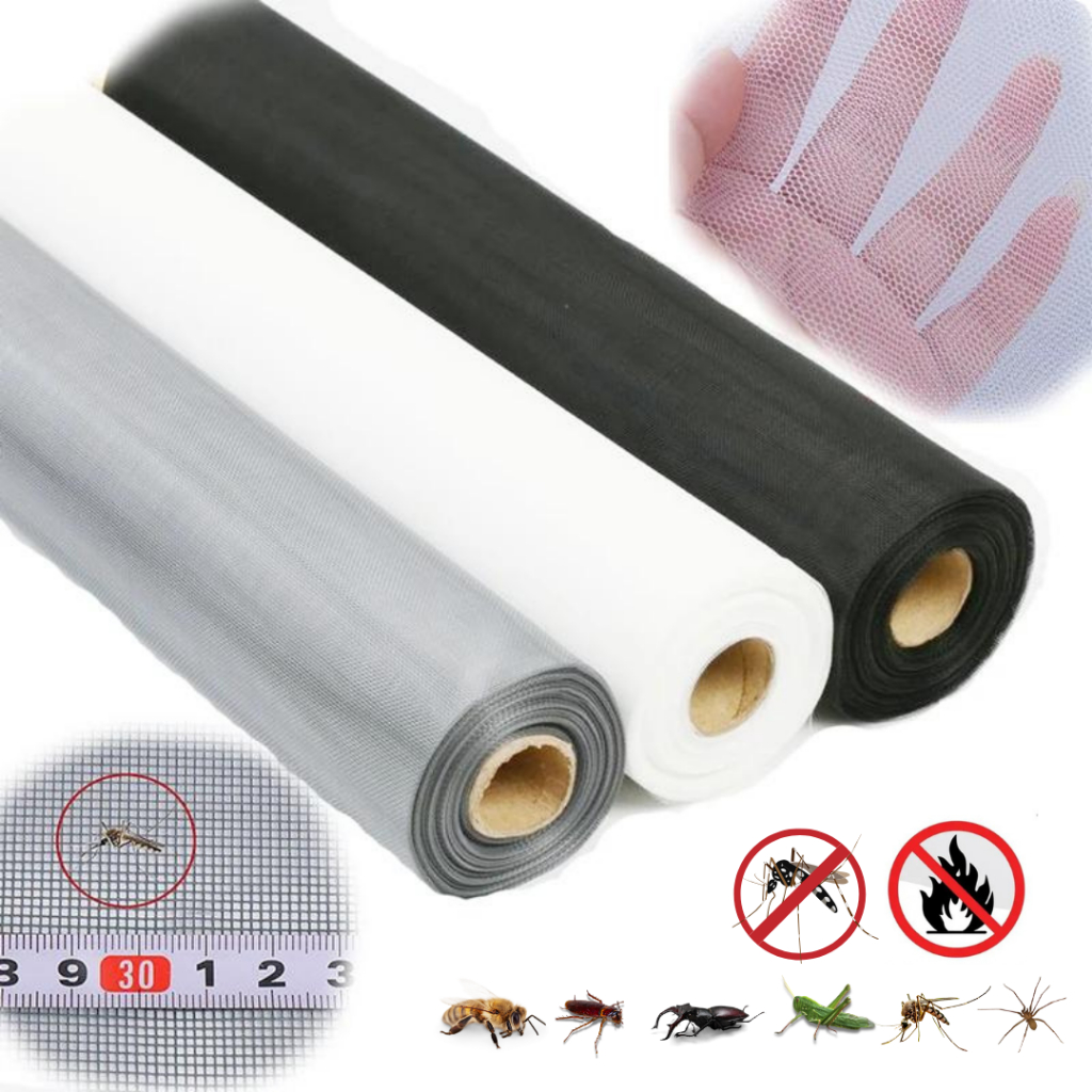 Tela Mosquiteiro Anti-Inseto Fibra De Vidro Revestimento Em PVC Anti-Chamas 2,00 X 1 Metro