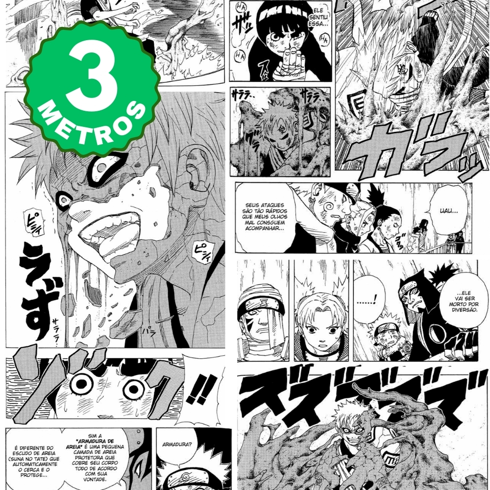 Papel de Parede Adesivo Naruto Manga Preto e Branco Manga Boruto Sasuke Quarto Infantil Lavável