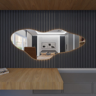 Espelho Organico Com Led Luz Branca e Amarela E04 Corpo Inteiro Sala Quarto Salão em Oferta na Shopee