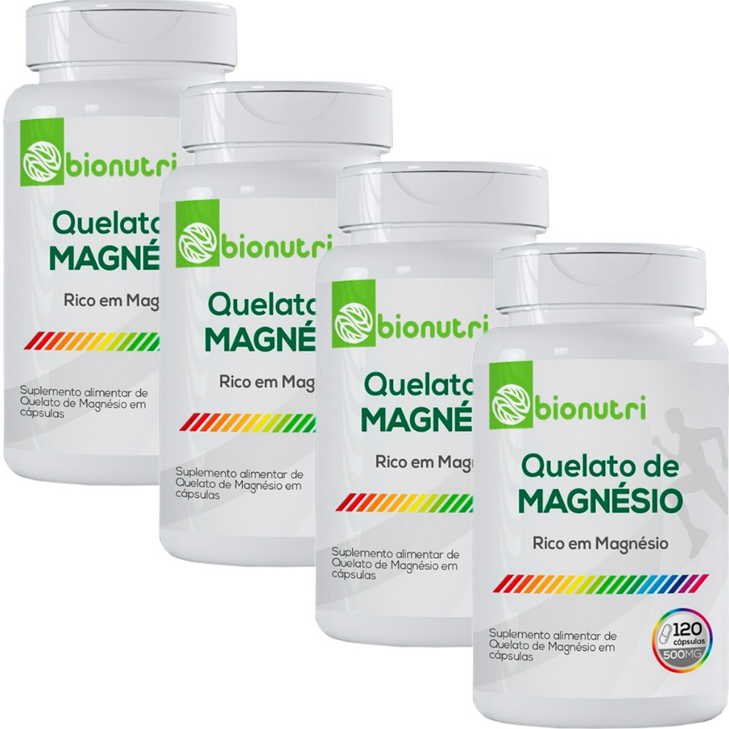 4x Quelato De Magnésio 120caps Original Bionutri Promoção