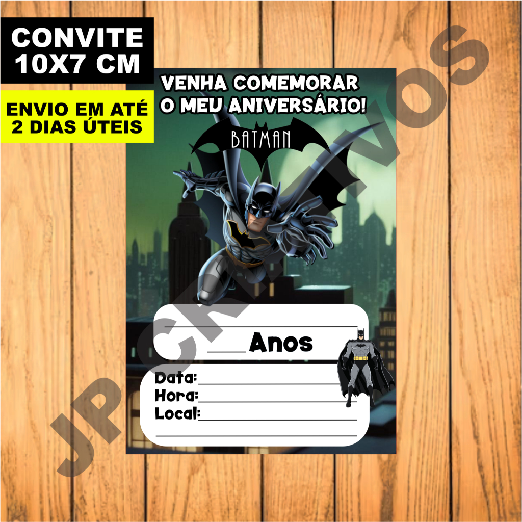 CONVITES DE ANIVERSÁRIO BATMAN