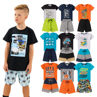 Kit de 2, 4 ou 10 Peças Roupa Infantil Menino Conjunto Verão Criança Masculino Tamanho 1 ao 16 em Oferta na Shopee