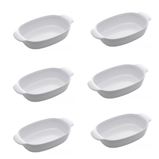 Conj 6 Travessa Forma Oval de Melanina P/ Servir Lyor 23cm em Oferta na Shopee