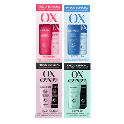 Promopack Ox Shampoo e Condicionador 200ml e 170ml (ESCOLHA O SEU) em Oferta na Shopee