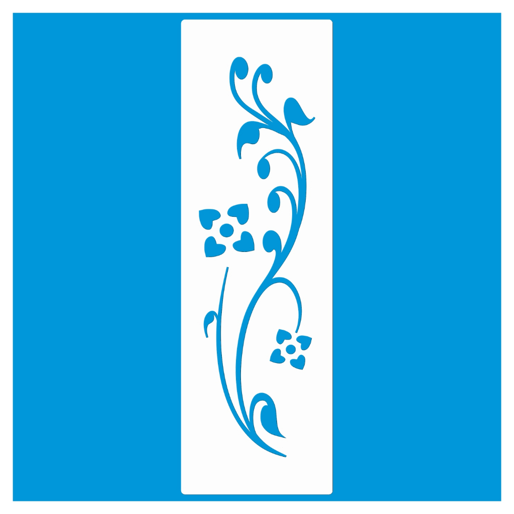 STENCIL 8 x 25 ARABESCO FLOR MOLDE VAZADO PARA PINTURA TECIDO MDF MADEIRA PAREDE CAMISETA PANO PRATO