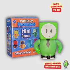 Mini Boneco Stick Gamer Skin Vinil 12cm Youtuber Turma Do Problems Algazarra