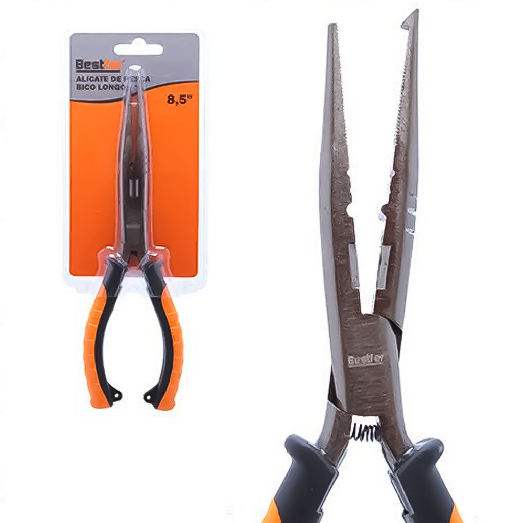 Alicate Pescador Bico Longo Com Pinça Na Ponta Aço Carbono 8.1/2 Polegadas 21,5cm em Oferta na Shopee