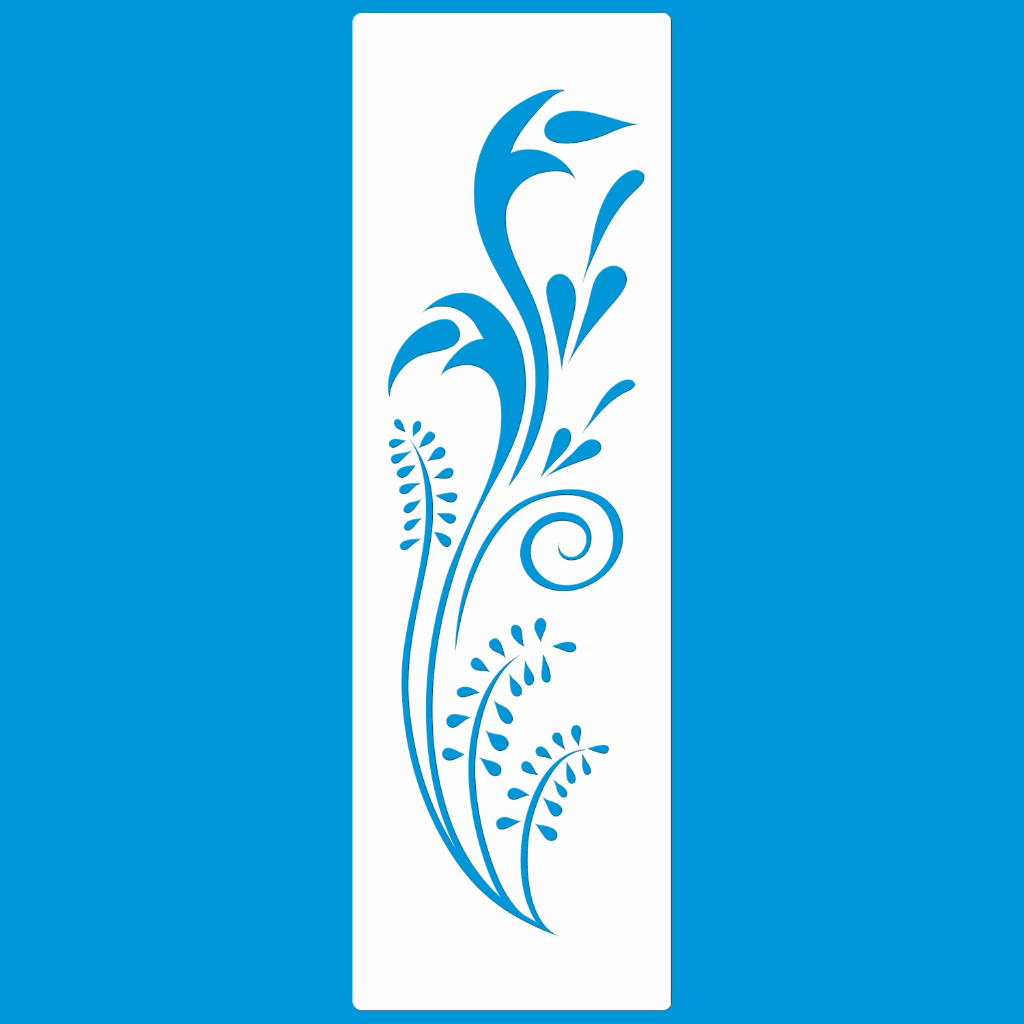 STENCIL 8 x 25 ARABESCO FUMAÇA MOLDE VAZADO PINTURA TECIDO MDF MADEIRA PAREDE CAMISETA PANO PRATO