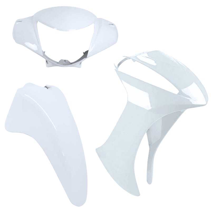 Kit Carenagem 3 Peças Biz 110 2015 e 2017 Frontal+Carenagem do Farol+Paralama Dianteiro Branco Ross em Oferta na Shopee