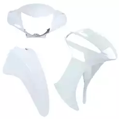 Kit Carenagem 3 Peças Biz 110 2015 e 2017 Frontal+Carenagem do Farol+Paralama Dianteiro Branco Ross