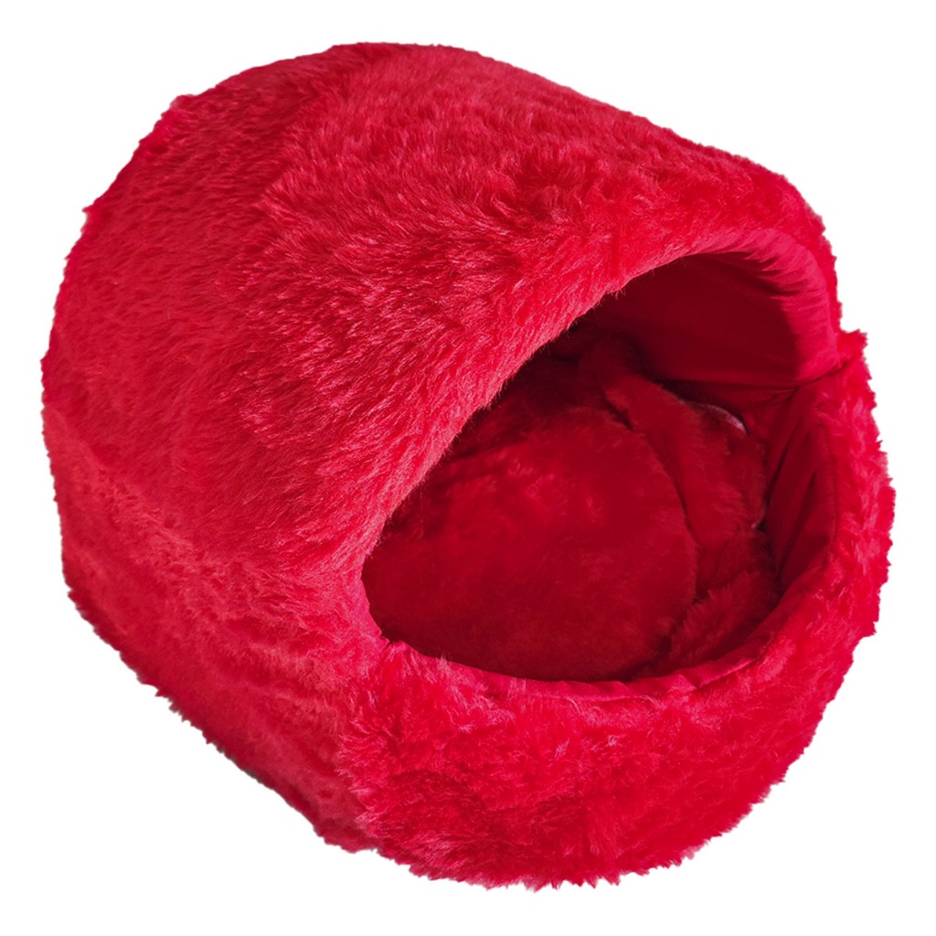 Caminha Cama Iglu Veludo Pelúcia Nuvem Vermelho