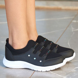 Tênis Calce Fácil Juvenil Menina Menino Kids Infantil Detalhes com Estrela Confortável Lily kids em Oferta na Shopee