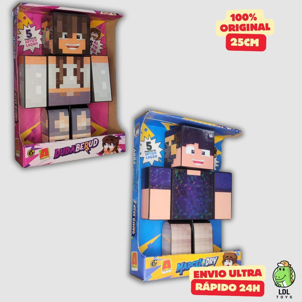 Kit 2 Bonecos Marcelo Drv + Duda Berud Gamer Articulado Youtuber 25cm Algazarra em Oferta na Shopee