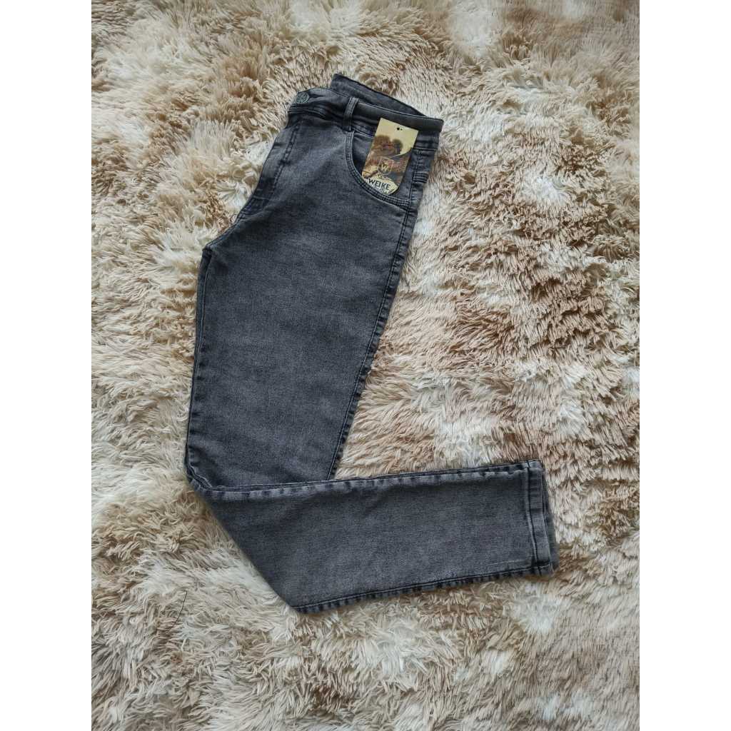 Calça jeans masculino skinny com elastano grafite