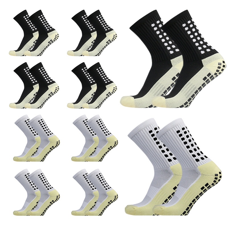 10 pares de meias esportivas de futebol de alta qualidade com meias antiderrapantes de silicone em Oferta na Shopee