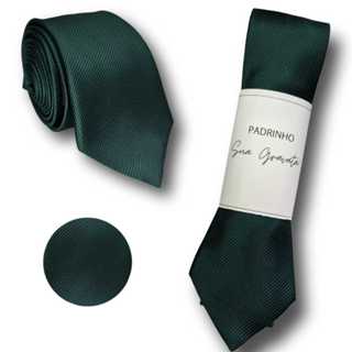 Gravatas Kit 5 a 20 Unidades p/ Padrinhos Verde Esmeralda Slim em Oferta na Shopee
