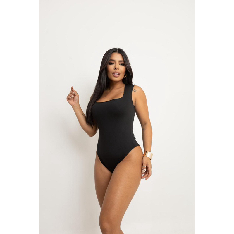 Body Borie Bori Feminino Gola Quadrada Decote Quadrado Suplex Blogueira Tendência Verão Premium Moda Gringa