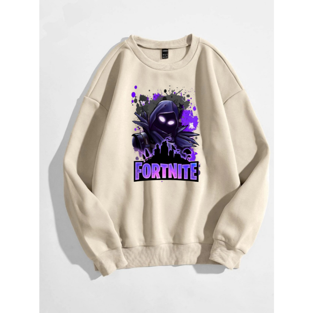 Moletom Fortnite Infantil Kids Jogo Game 06 ao 12 Blusa Careca sem Capuz Algodão Flanelado Unissex Feminina Masculina
