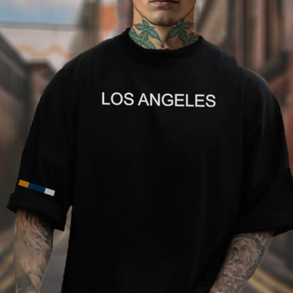Camiseta Masculina Unissex Urban Street Los Angeles Oversized Moda Streetwear Algodão Street Diverse