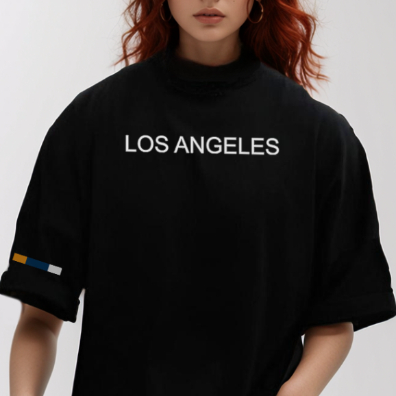 Camiseta Oversized Feminina Unissex com Estampa Los Angeles Moda Streetwear Algodão Masculina