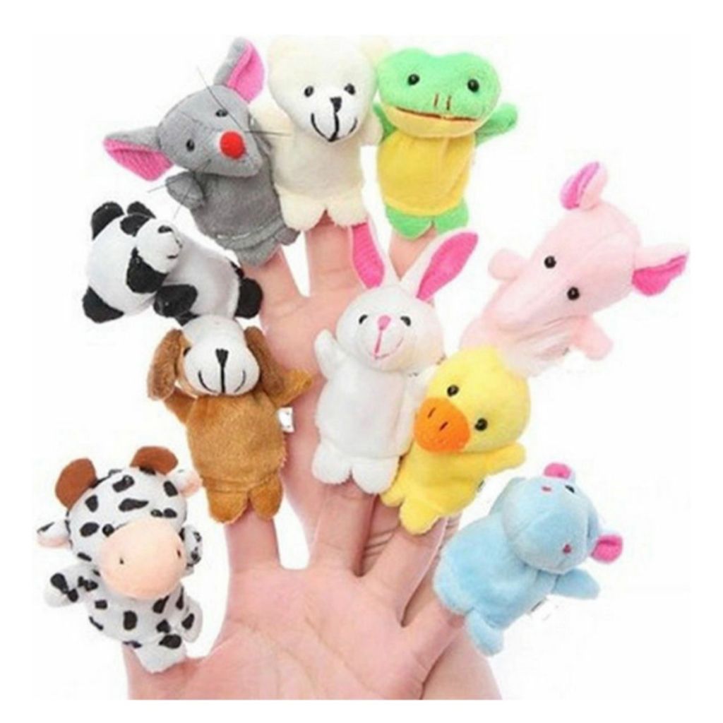 Fantoche De Dedos Dedoches Animais De Pelúcia - 10 Unidades - Brinquedo Com Inmetro