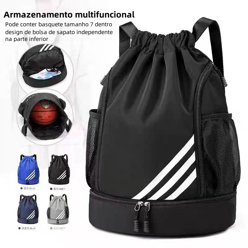 Mochila Esportiva À Prova D'água Com Cordão , Grande Capacidade , Separação Seca E Úmida Para Natação , Treinamento De F