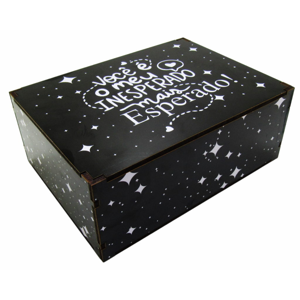 Caixa Presente Organizadora Inesperado Mais Esperado 23x17x9 Cm Mdf