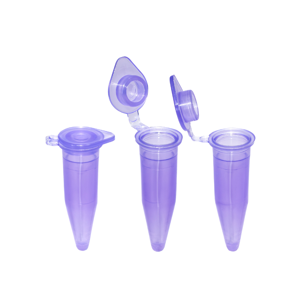1000 Microtubo Flaco Plus 0,75ml Interno 1,5ml Externo Lilas Capsula com Tampa