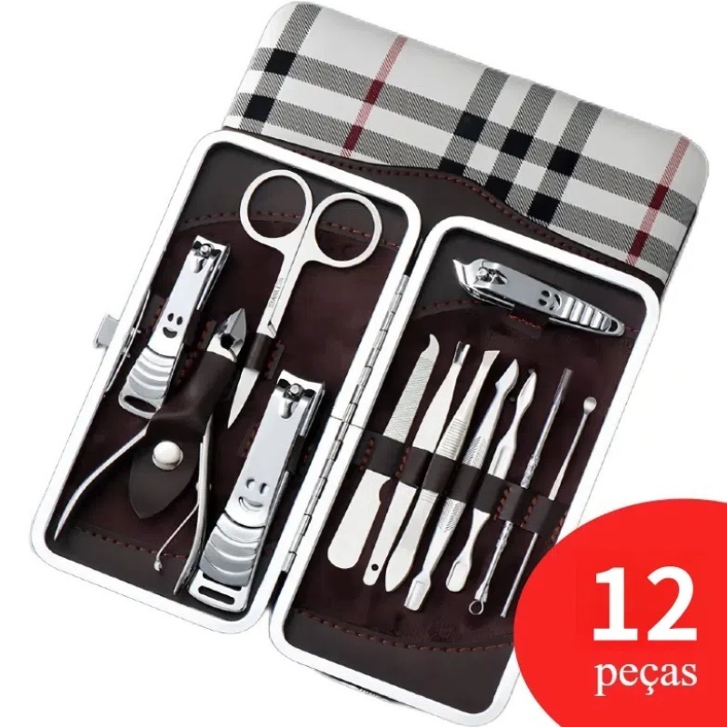 Conjunto de manicure cortadores de unhas kit 12 de pedicure de aço inoxidável cuidados profissionais em Oferta na Shopee