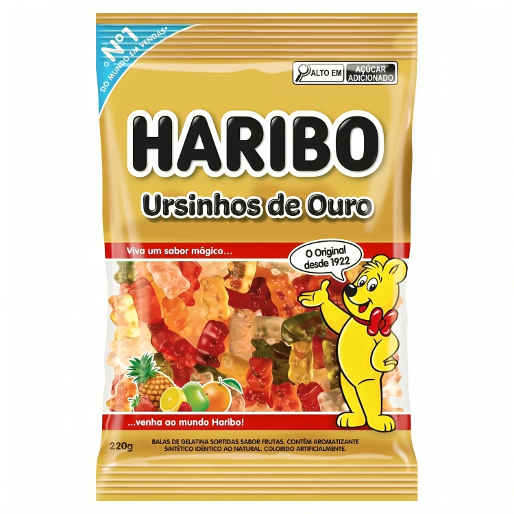 Ursinhos de Ouro Balas de Gelatina Sabor Frutas 220g - Haribo em Oferta na Shopee