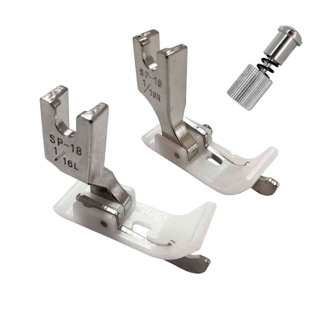 2 Calcador Pesponto Guia 1/16 Teflon Maquina Reta industrial