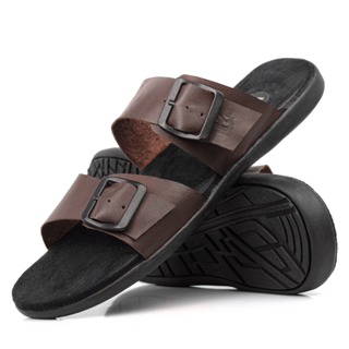 Chinelo Masculino Tiras Fivela em Couro Super Confortável Promoção LF4 em Oferta na Shopee