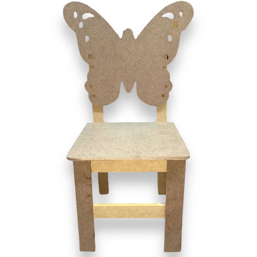 CADEIRA INFANTIL BORBOLETA EM MDF CRU em Oferta na Shopee