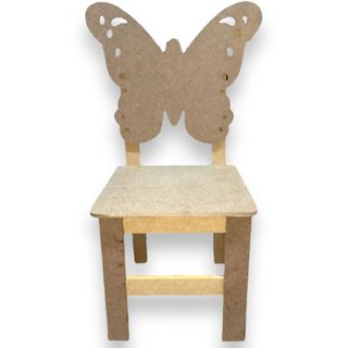 CADEIRA INFANTIL BORBOLETA EM MDF CRU em Oferta na Shopee