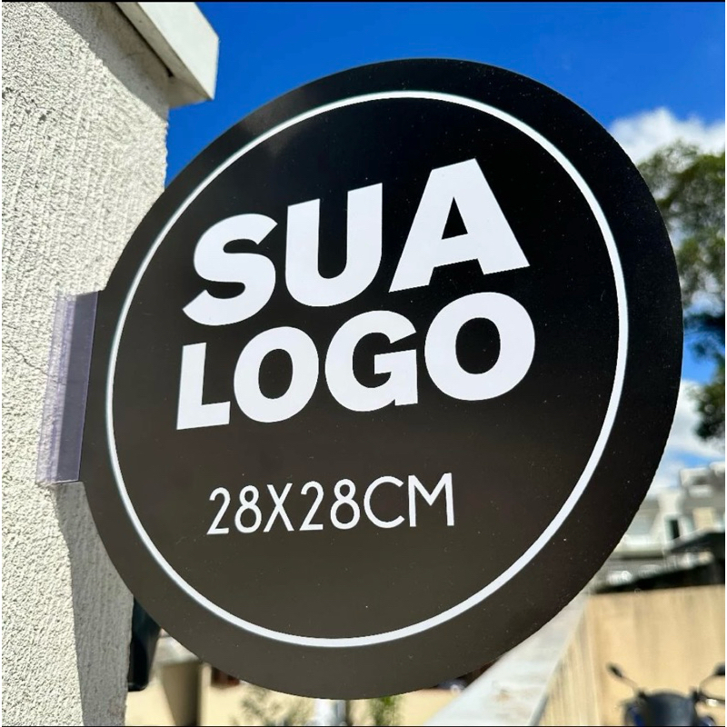 Placa Frente E Verso Com A Sua Logo Redondo Tamanho 28cm/ 2mm em Oferta na Shopee