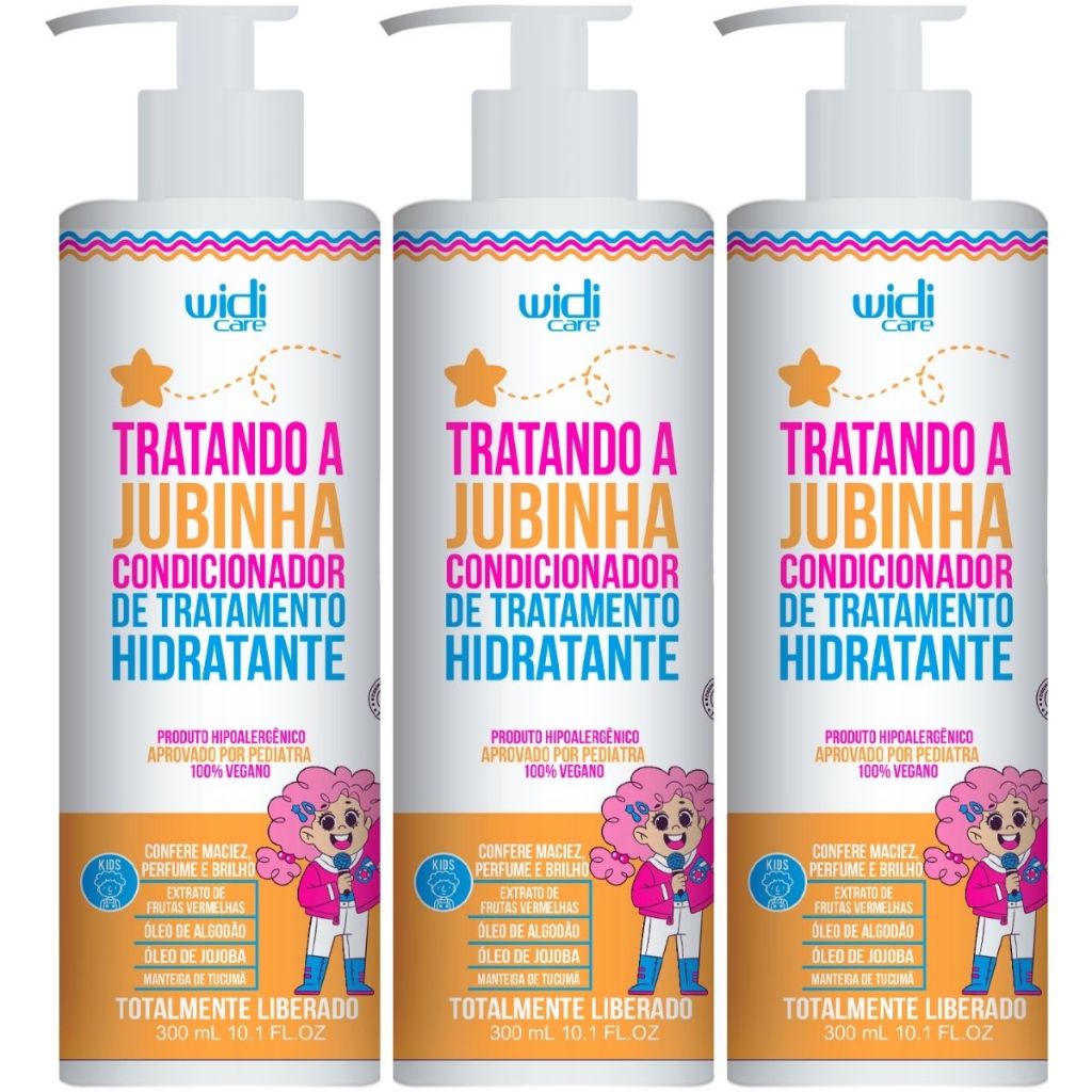 Kit 3 Tratando A Jubinha Condicionador De Tratamento Hidratante 300ml Widi Care