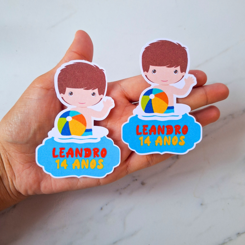 ENVIO RAPIDO 40~60 Apliques para Tubete Pool Party Menino Festa Infantil Lembrancinhas personalizadas