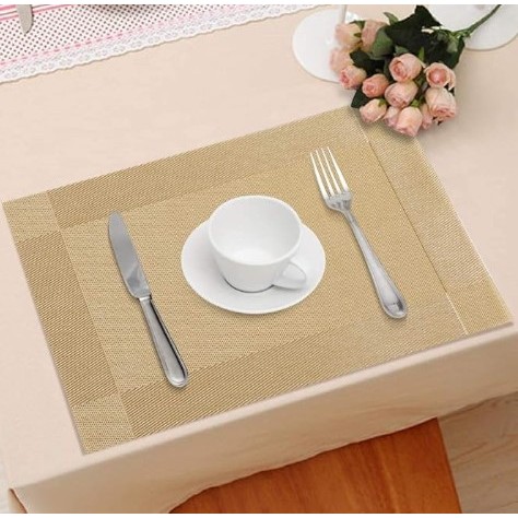 Kit Mesa Posta Jogo Americano Retangular Para Mesa 4 ou 6 Peças PVC em Oferta na Shopee