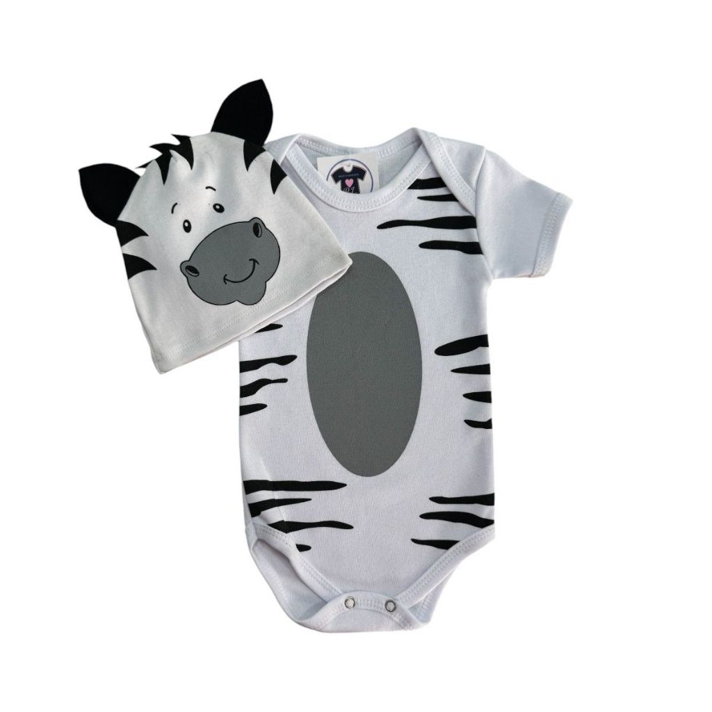 Body Bebê ZEBRA+ Touca - Unisex- Diversos Temas em Oferta na Shopee