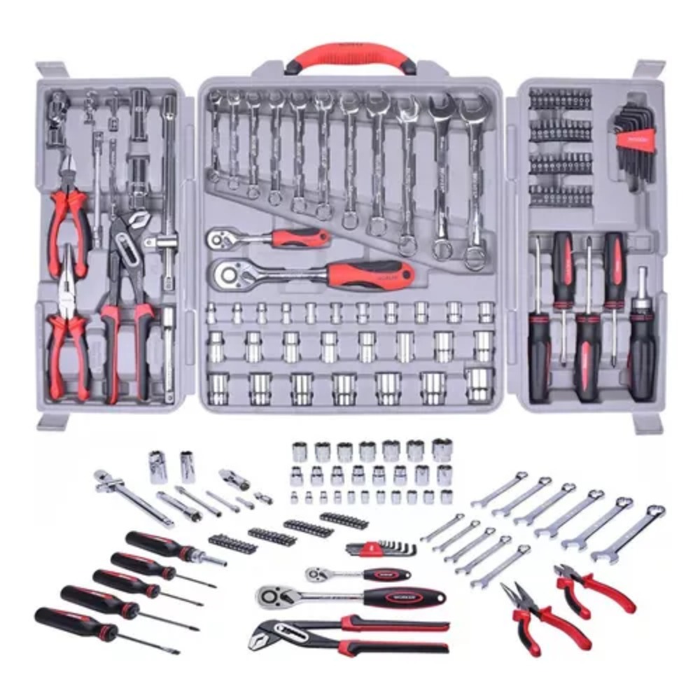 Jogo Ferramentas Kit Com 110 Peças E Maleta Plastica Worker em Oferta na Shopee