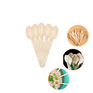Kit 50 Mini Colher Descartável Madeira Doce Sobremesa 11cm em Oferta na Shopee