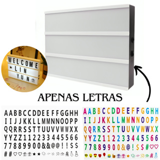 Letras Para Light Box Pretas e Coloridas Para Luminária Letreiro De Cinema Lightbox A4 Letras Para Ligh Box em Oferta na Shopee