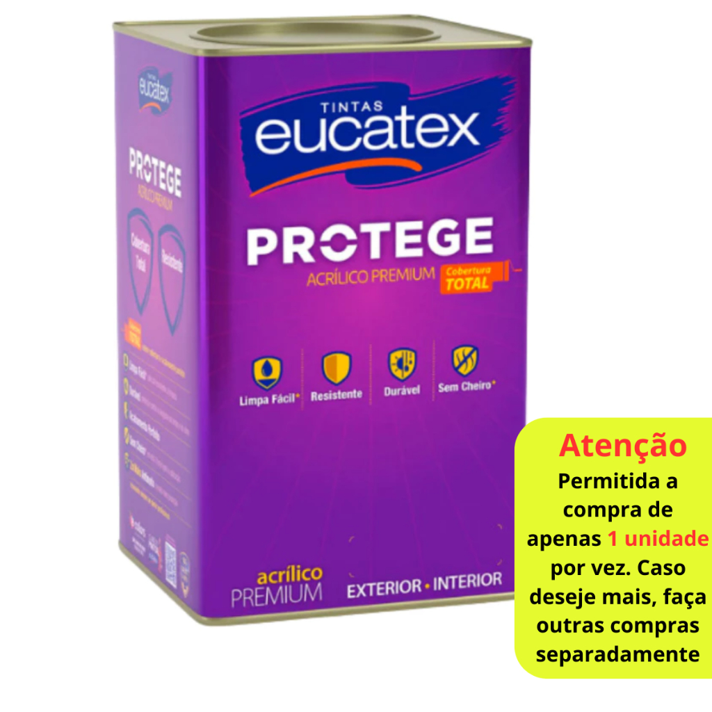 Tinta Eucatex Protege Acrilico Premium Fosco 18l em Oferta na Shopee